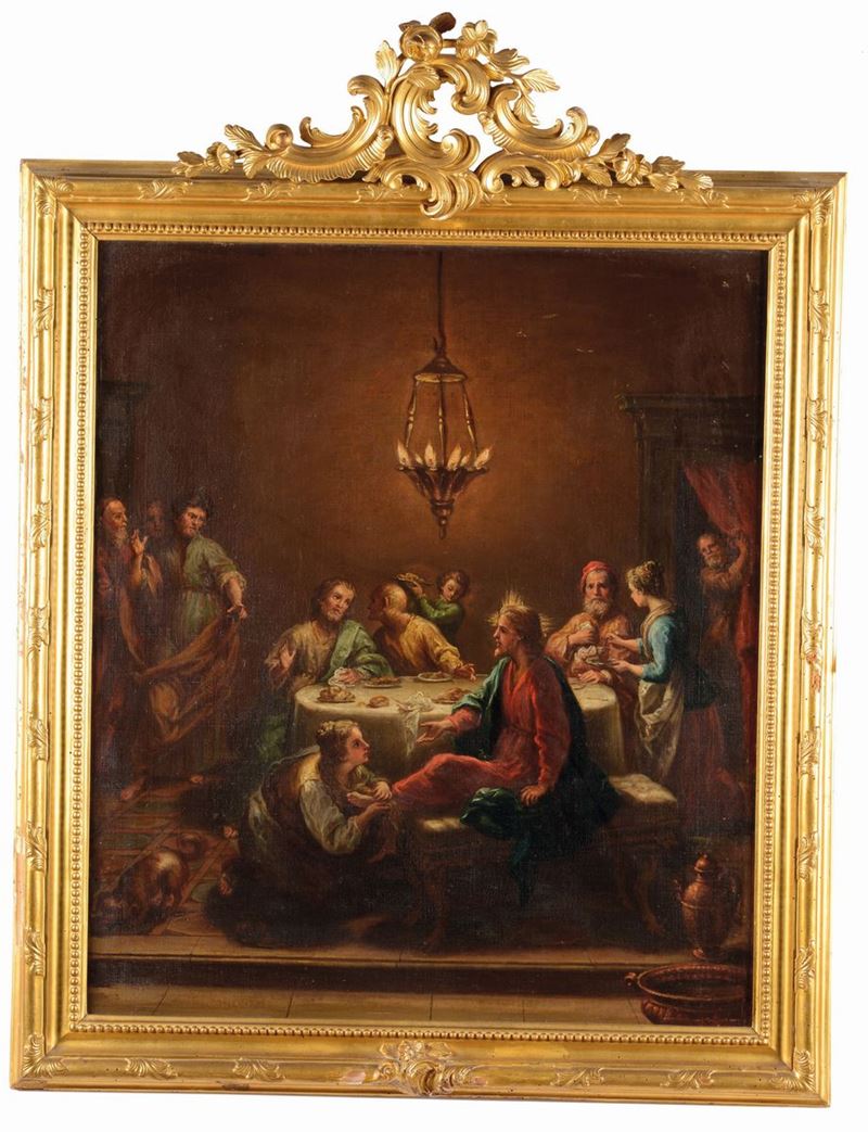 Scuola del XVIII secolo La lavanda dei piedi  - Asta Antiquariato - Cambi Casa d'Aste