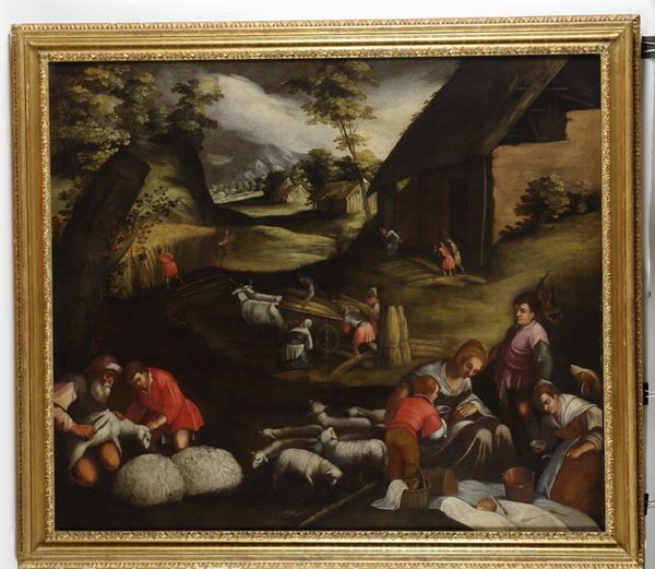 Jacopo da Ponte Bassano (Bassano del Grappa 1510/18-1592), bottega di Scena pastorale
