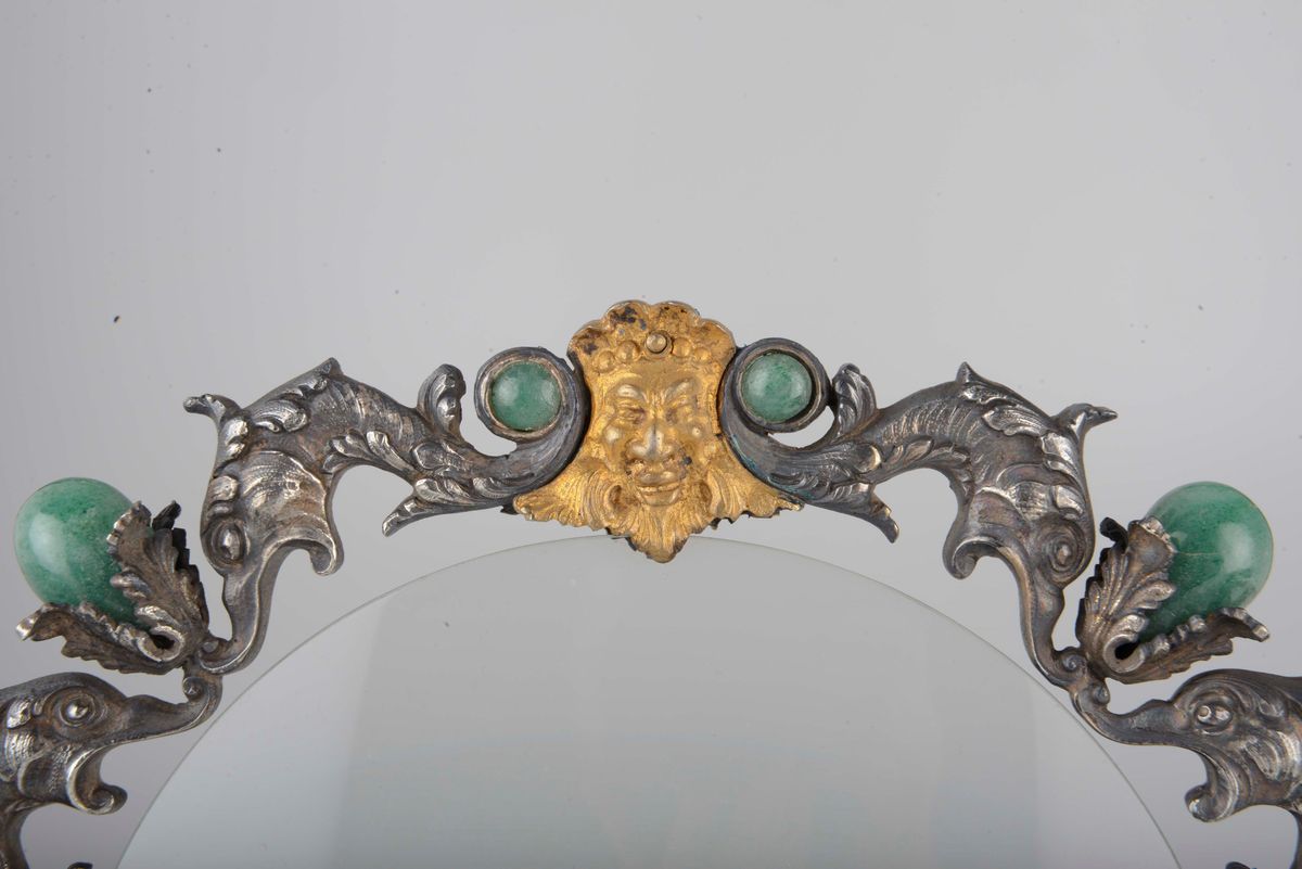 Lente in Argento e Pietre Dure, Argentiere Italiano della Seconda Metà del XX Secolo