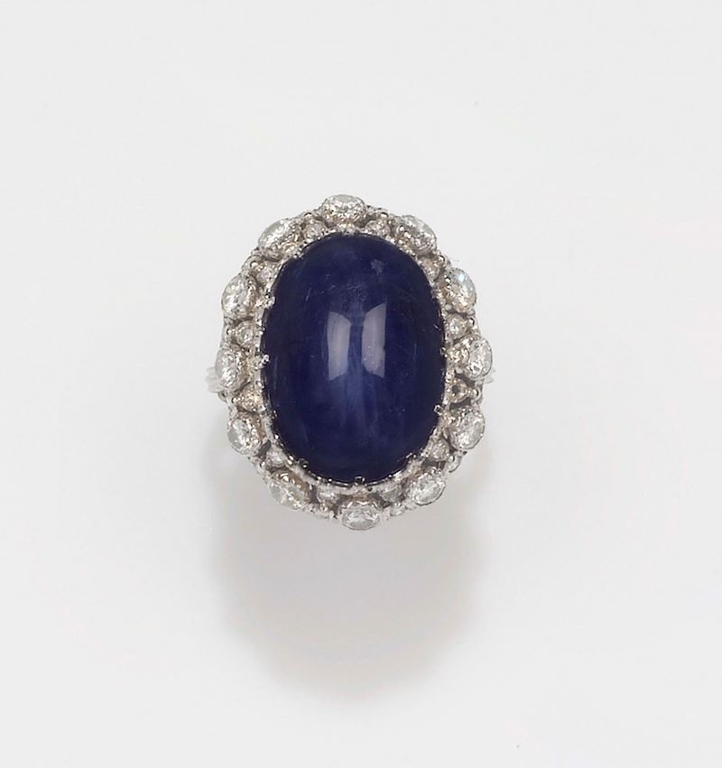 Buccellati. A star sapphire and diamond cluster ring  - Auction Fine Jewels - II - Cambi Casa d'Aste