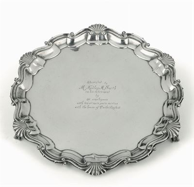 Salver in Argento Sbalzato, Città di Sheffield 1927