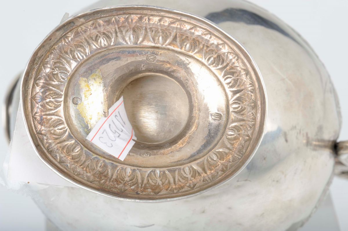 Lattiera in Argento Sbalzato e Cesellato, Copenaghen 1834