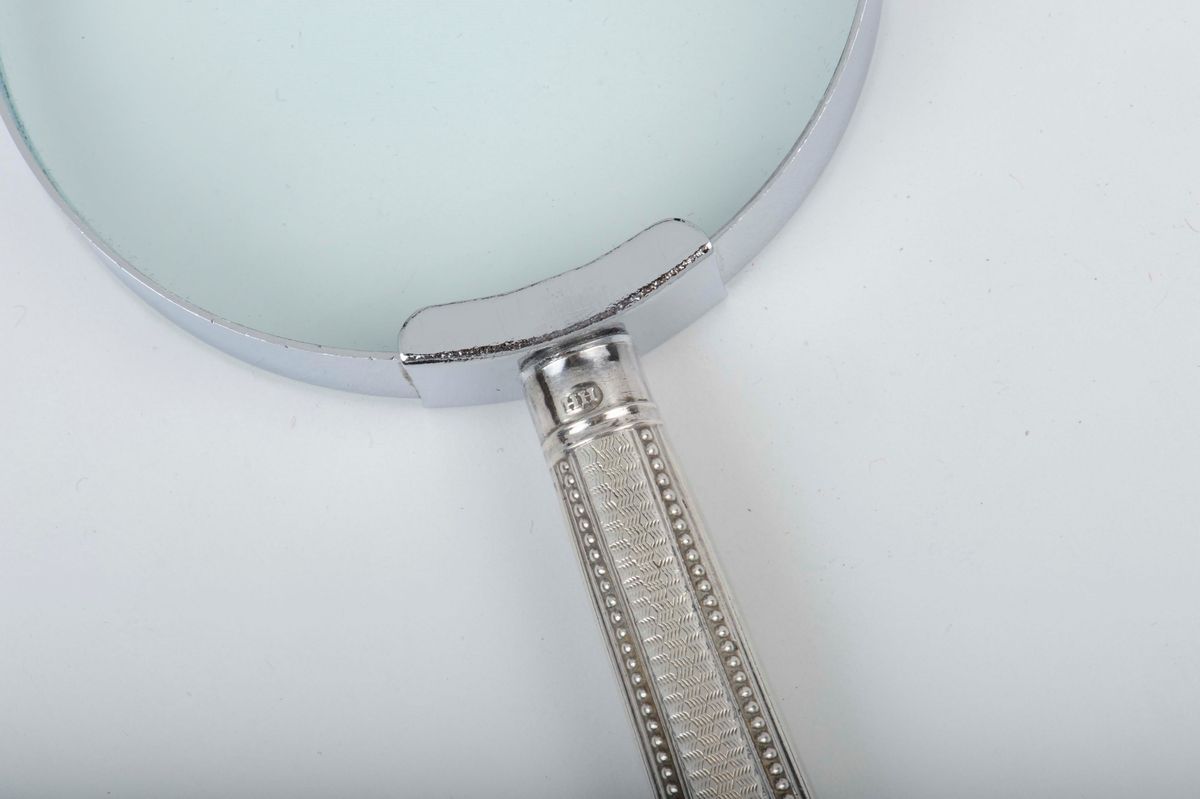 Lente di Ingrandimento con Manico in Argento