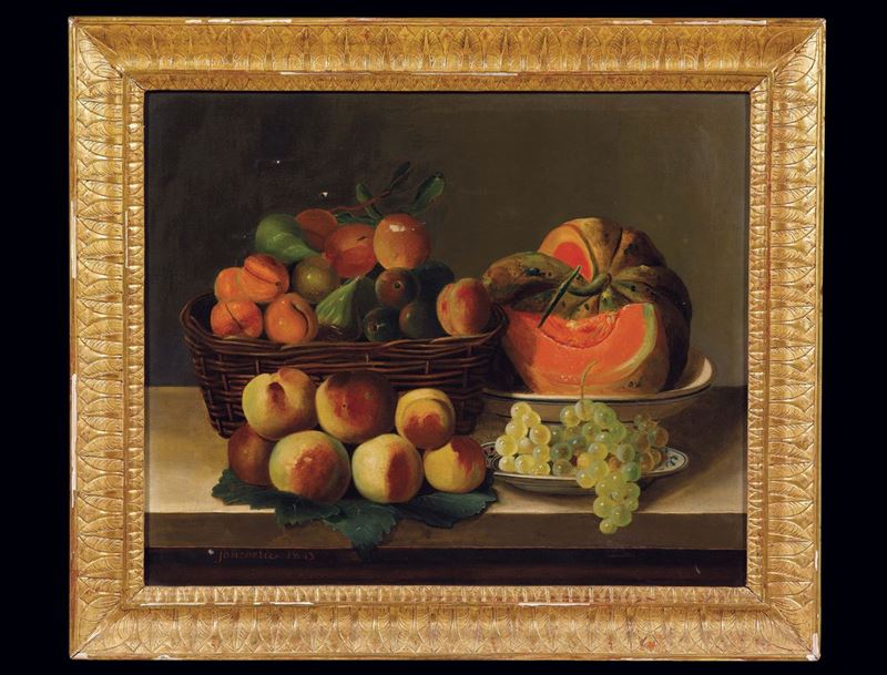 Gabriel Germain Joncherie (c. 1800-C. 1850) Natura morta  - Auction Furnishings from the mansions of the Ercole Marelli heirs and other property - Cambi Casa d'Aste