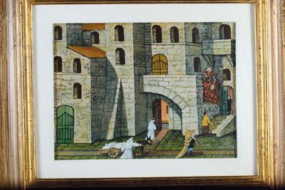 Norberto Proietti (1927-2009)raccolta delle Olive - Scorcio