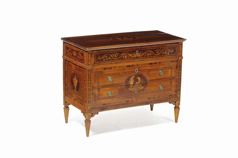 Cassettone in stile Maggiolini, Liguria XVIII secolo  - Auction Furnishings from the mansions of the Ercole Marelli heirs and other property - Cambi Casa d'Aste