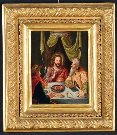 Scuola Fiamminga del XVII Secolocena in Emmaus