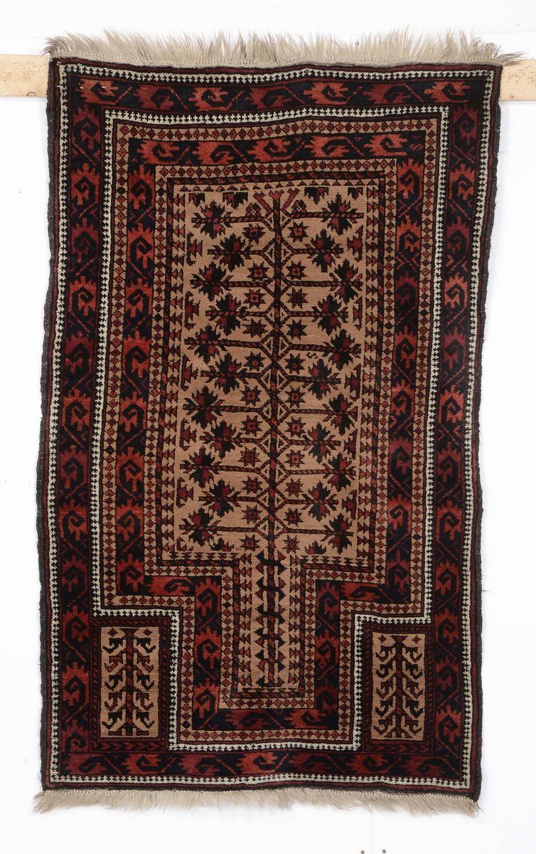 Tappeto persiano  Balouch,a preghiera 1900 circa  - Auction Ancient Carpets - Cambi Casa d'Aste