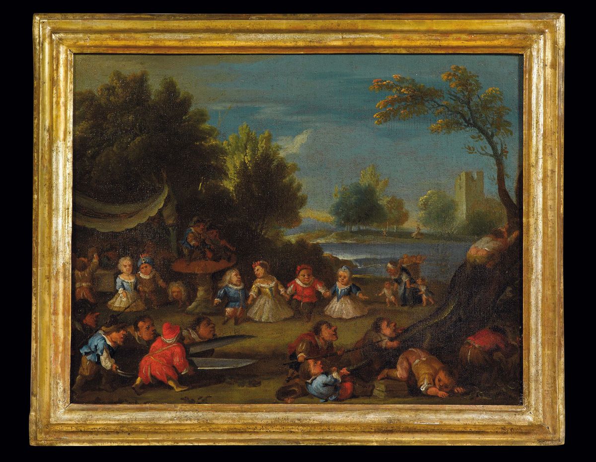 Faustino Bocchi (brescia 1659-1714)bambocciate con Nani