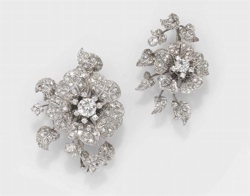 A diamond en tremblant brooch  - Auction Fine Jewels - II - Cambi Casa d'Aste