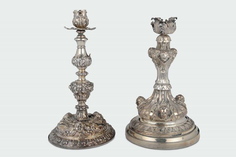 Two silver ostensory basis, Torretta 1796 and Torretta 172...  - Auction Fine Silvers - I - Cambi Casa d'Aste