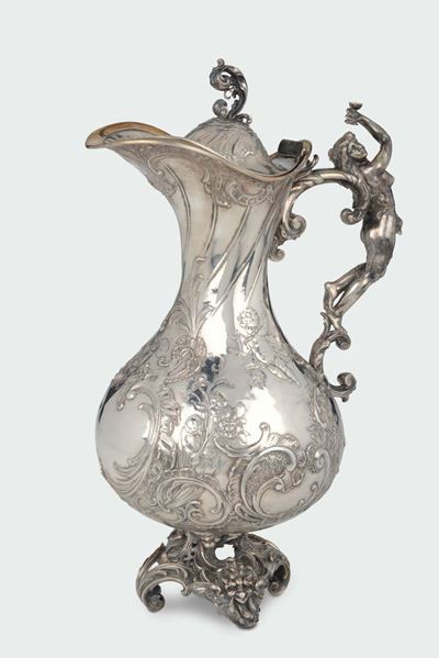 Grande Versatoio Liberty in Argento, Germania Inizio XX Secolo