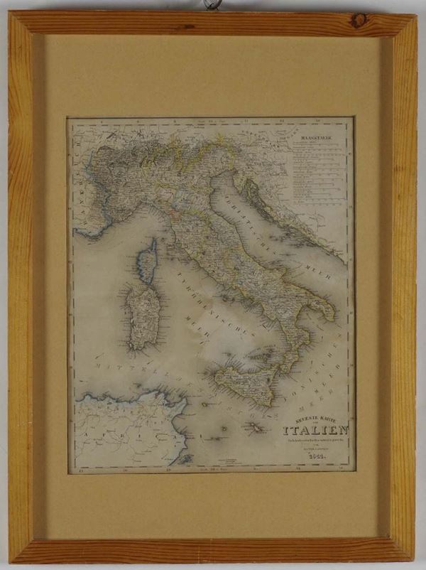 Cartine geografica dell'Italia, Germania  XIX secolo