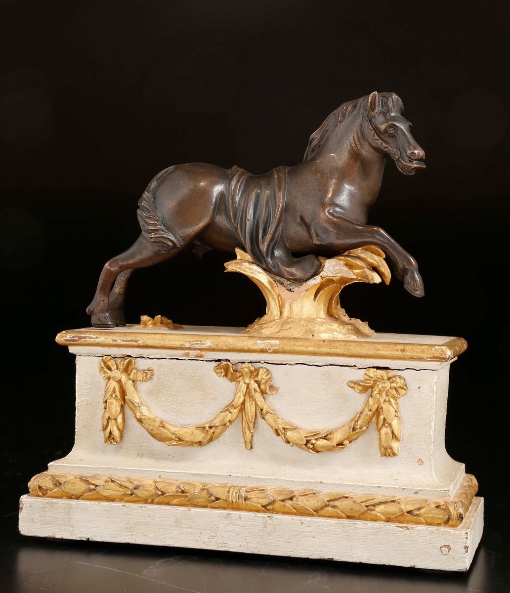 Figura di Cavallo in Bronzo Fuso e Cesellato, Francia XIX Secolo