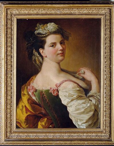 Pier Leone Ghezzi (roma 1674-1755)ritratto in Veste di Pastorella