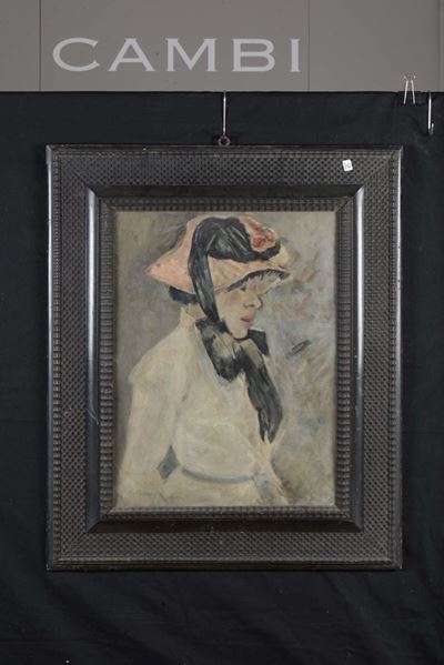 Anonimo del XIX Secoloragazza con Cappello