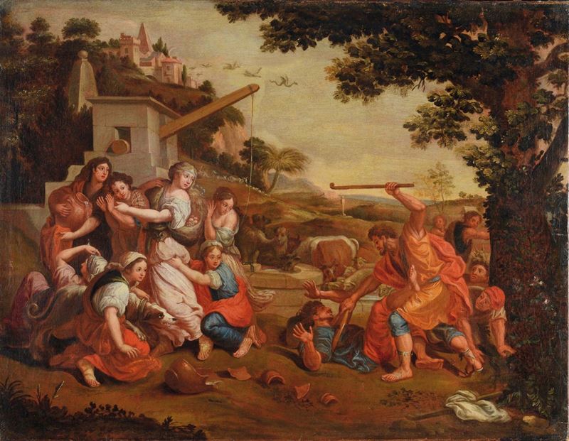 Scuola della fine del XVIII secolo Il miracolo di San Gregorio  - Asta Dipinti Antichi - Cambi Casa d'Aste