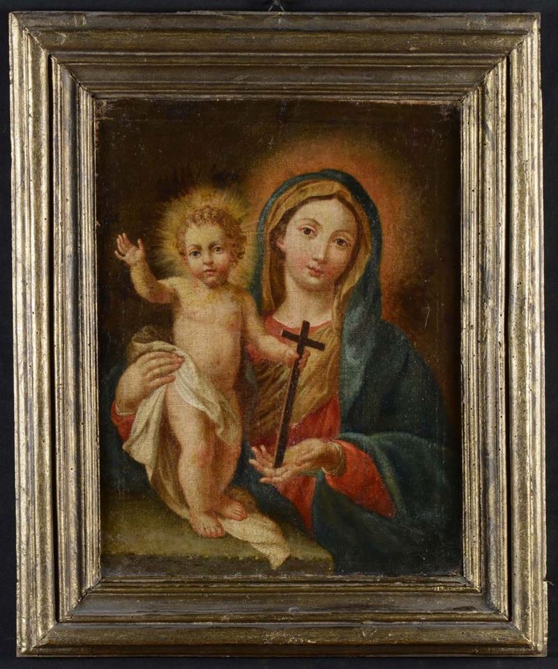 Anonimo del XVIII-XIX secolo Madonna con Bambino  - Asta Arredi dalle dimore degli eredi Ercole Marelli e altre provenienze - Cambi Casa d'Aste