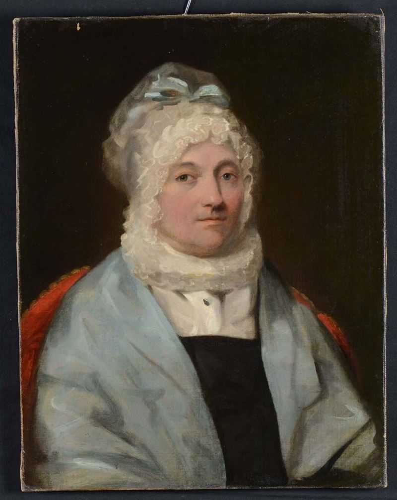 Anonimo inglese del XVIII secolo Donna con cuffia  - Auction Paintings online auction - Cambi Casa d'Aste