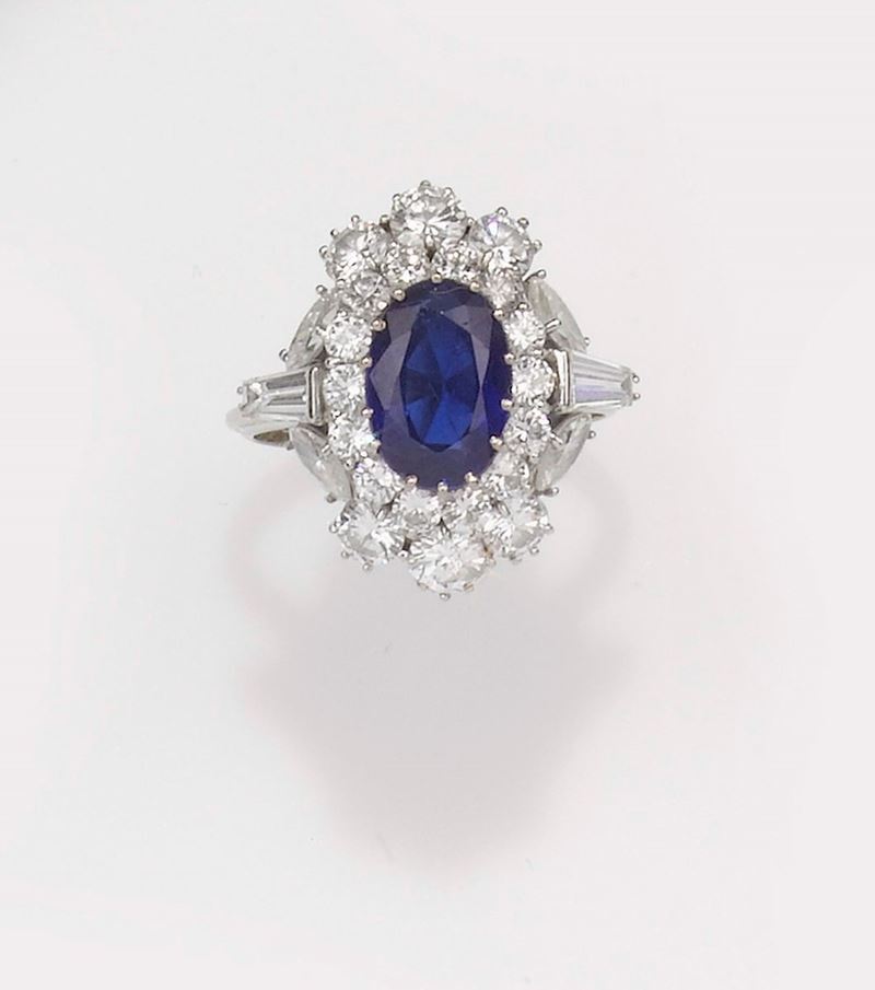 A sapphire and diamond ring  - Auction Fine Jewels - II - Cambi Casa d'Aste