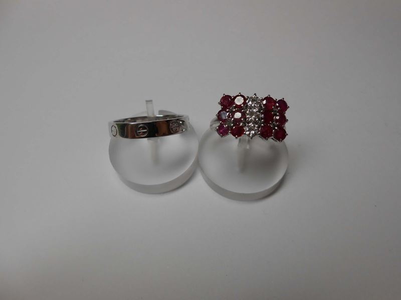 Lot of two ring. One ring signed Cartier  - Auction Fine Art - Cambi Casa d'Aste