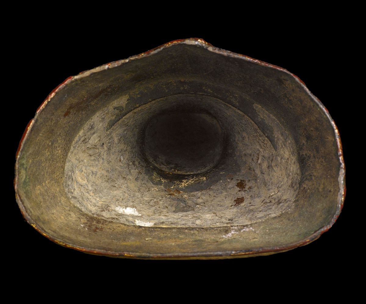 Figura di Buddha Seduto su Doppio Fiore di Loto in Bronzo con Doratura a Freddo, Cina, Dinastia M...