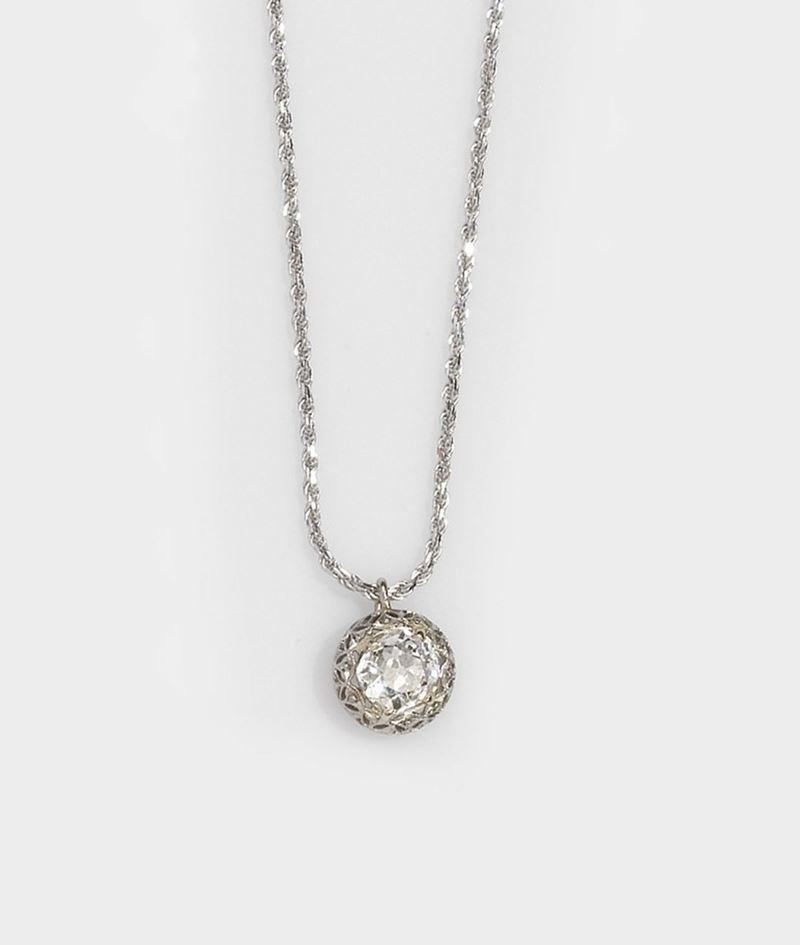 An old-cut diamond pendant  - Auction Fine Jewels - II - Cambi Casa d'Aste