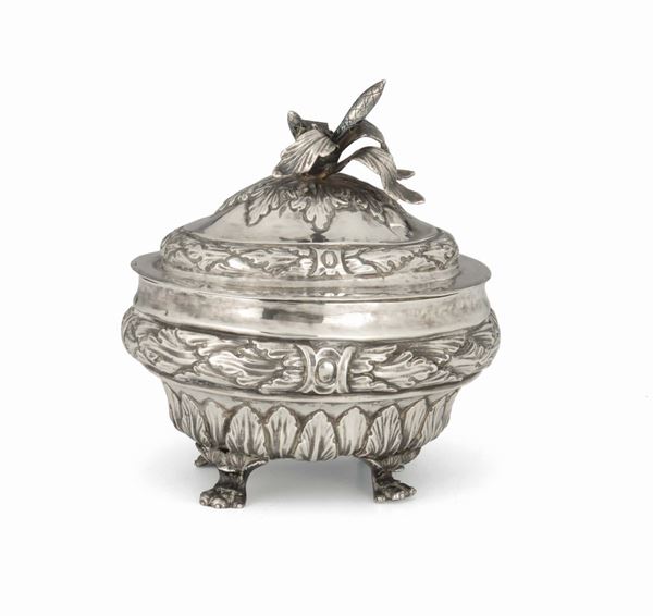 A Louis XVI molten, embossed and chiselled sugar bowl, Genoa, Torretta mark for the year 1781