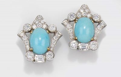 Orecchini con Turchese e Diamanti