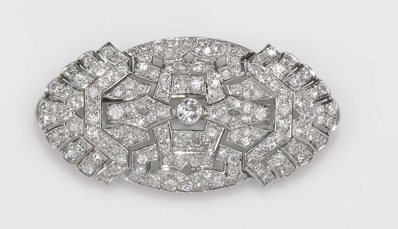 A diamond and gold brooch  - Auction Fine Jewels - II - Cambi Casa d'Aste