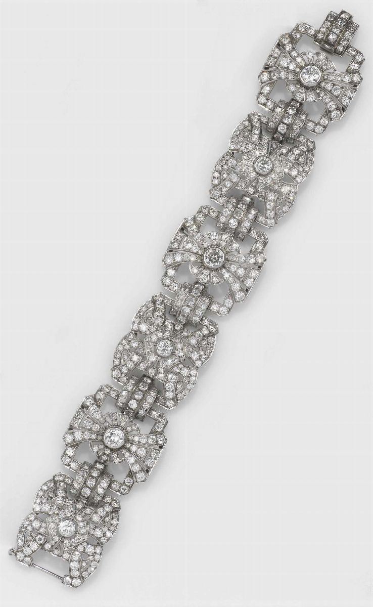 Bracciale con diamanti di vecchio taglio  - Asta Fine Jewels - II - Cambi Casa d'Aste