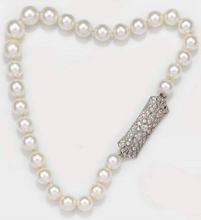 Girocollo con Perle Australia e Fermezza con Diamanti