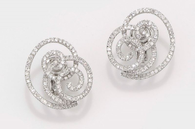 Brarda. Ariete orecchini con diamanti  - Asta Fine Jewels - II - Cambi Casa d'Aste