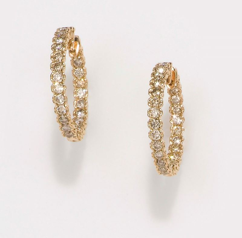 A pair of diamond earrings. By Brarda, Italy  - Auction Fine Jewels - II - Cambi Casa d'Aste