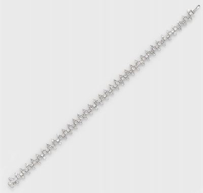 Brarda. Bracciale Tennis Zig Zag con Diamanti