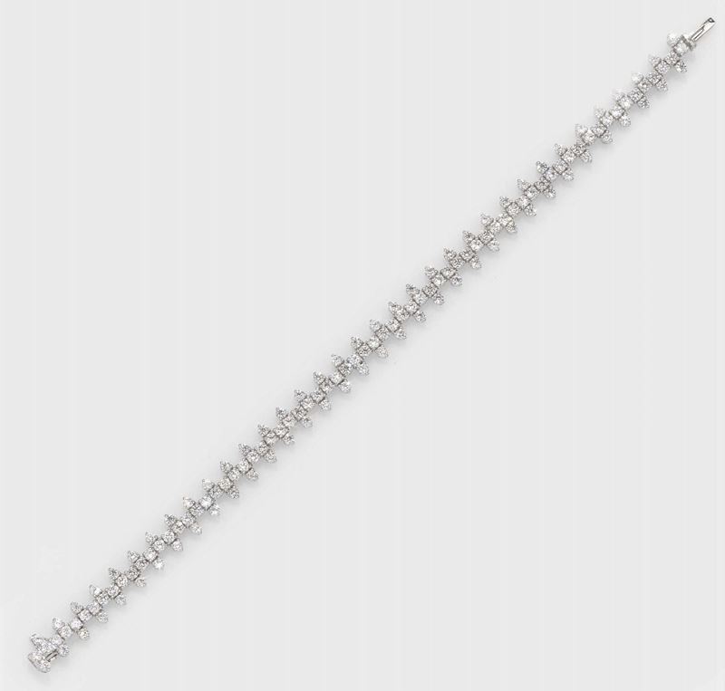 Brarda. Bracciale tennis Zig Zag con diamanti  - Asta Fine Jewels - II - Cambi Casa d'Aste