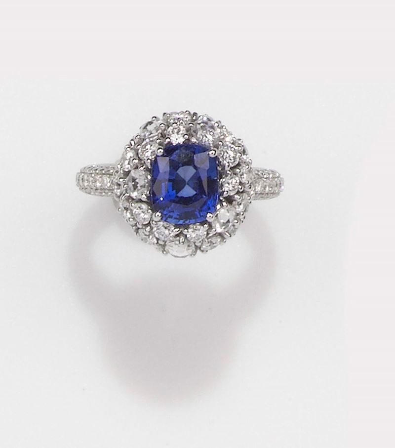 A sapphire and diamond ring. By Brarda, Italy  - Auction Fine Jewels - II - Cambi Casa d'Aste