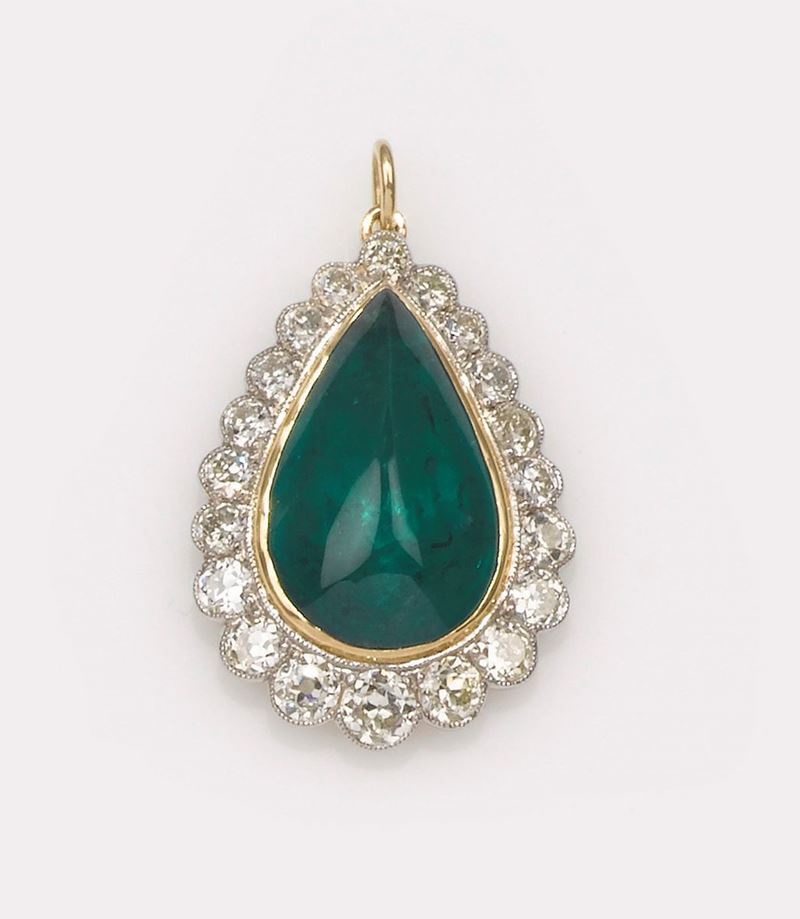 Pendente con smeraldi e diamanti  - Auction Fine Jewels - II - Cambi Casa d'Aste