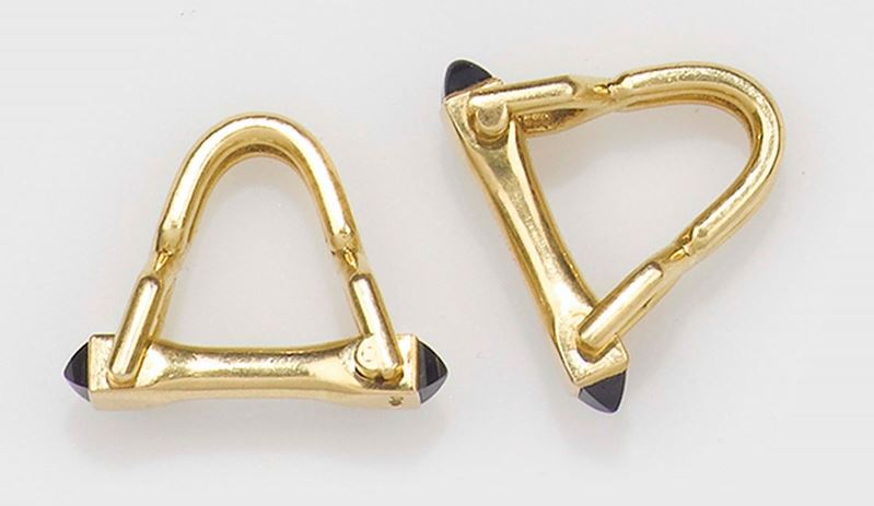 Bottoni polso con piccoli zaffiri  - Asta Fine Jewels - II - Cambi Casa d'Aste
