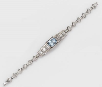 Bracciale con Acquamarina e Diamanti