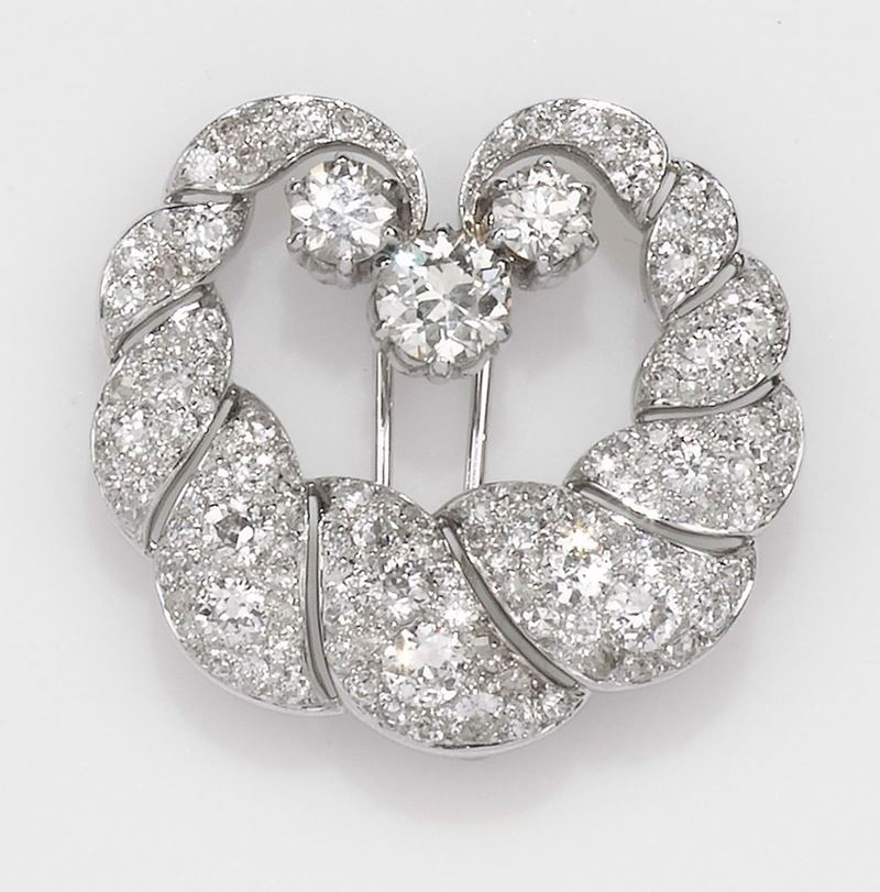 Spilla con diamanti  - Asta Fine Jewels - II - Cambi Casa d'Aste