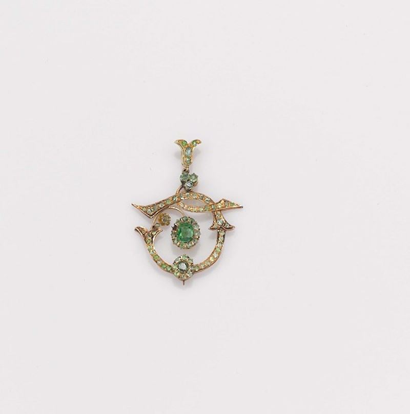 A demantoid garnet and gold pendant  - Auction Fine Jewels - II - Cambi Casa d'Aste