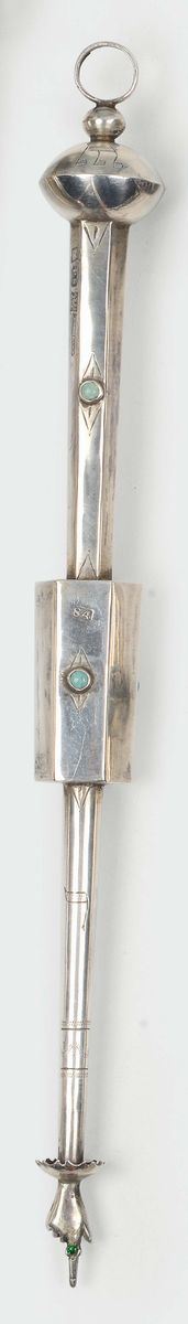 Puntatore (yad) in Argento Sbalzato, Fuso e Traforato, Mosca 1878