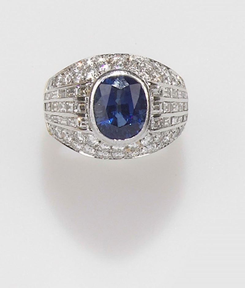 A sapphire and diamond ring  - Auction Fine Jewels - II - Cambi Casa d'Aste