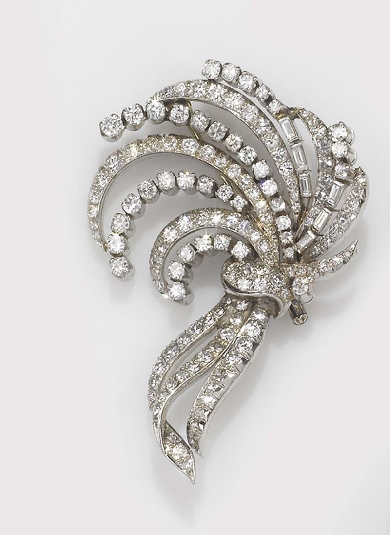 Spilla con diamanti  - Asta Fine Jewels - II - Cambi Casa d'Aste