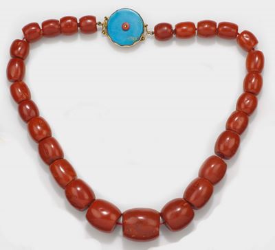 Collana in Corallo Rosso e Fermezza con Turchese