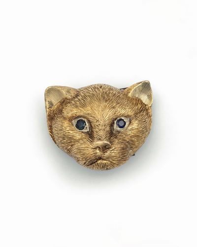 Scatolina a Forma di Gatto con Piccoli Zaffiri