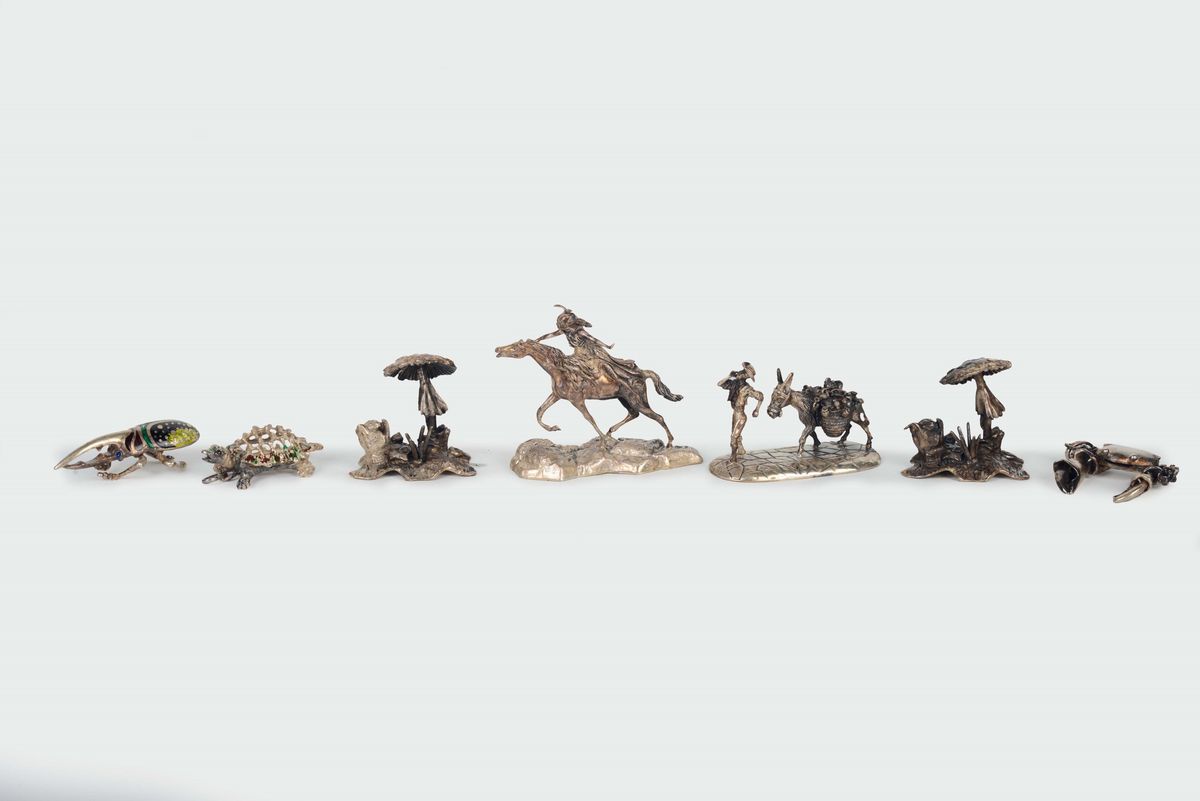 Lotto di Figure in Argento, Varie Manifatture del XX Secolo