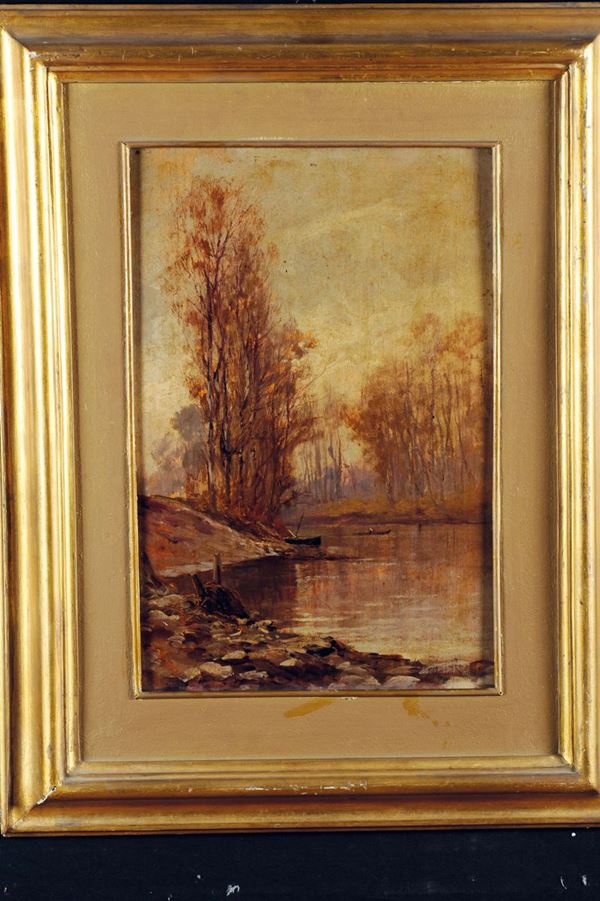 Scuola piemontese degli inizi del XX secolo Paesaggio fluviale