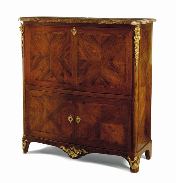 A Louis XV rosewood veneered secretaire, France, late 18th century
